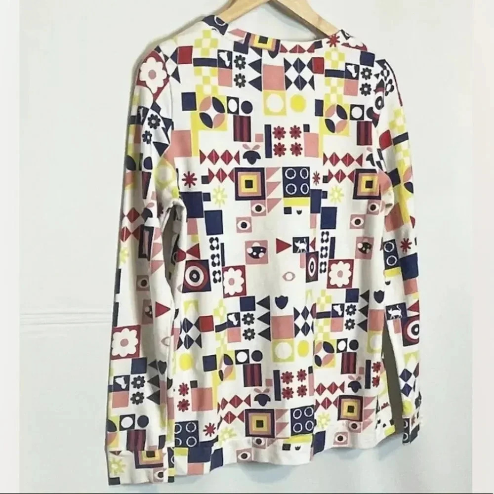 ModCloth Motif Appreciation Sweatshirt Size Medium French Terry Long Sleeve - Picture 7 of 11